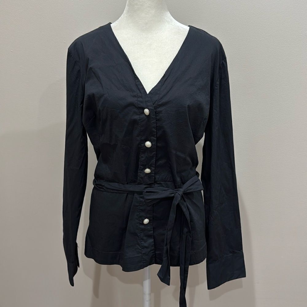 Venus Black Women’s Button Up Long Sleeve Blouse Size 14